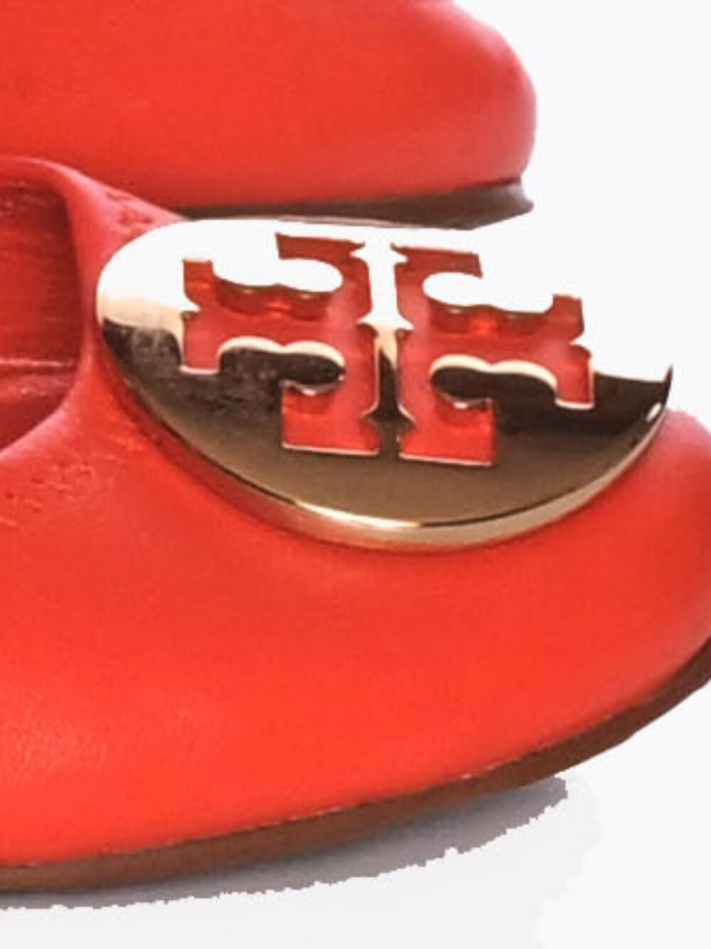 TORY BURCH Vibrant Orange Leather Minnie Ballet Flats Size 7 -Same Day Shipping* - Picture 5 of 10